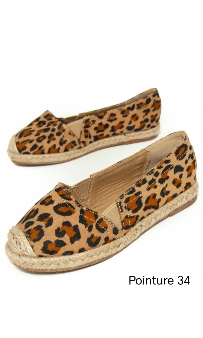 Chaussure espadrille - motif léopard- pour fillette