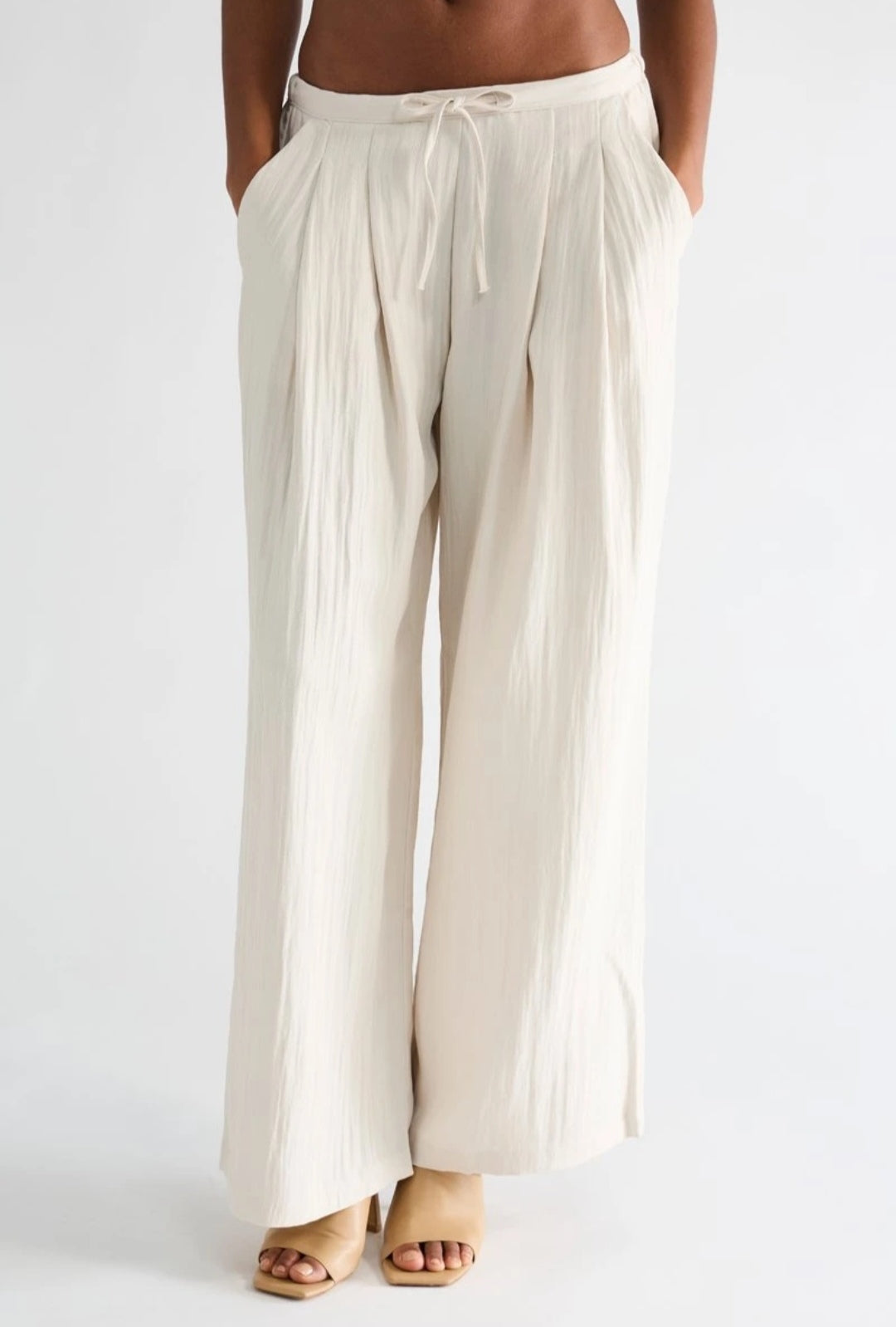 Pantalon fluide écru- Beige