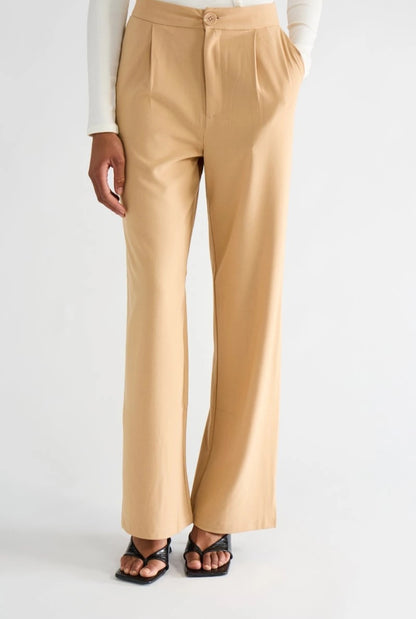 Pantalon fluide beige/camel
