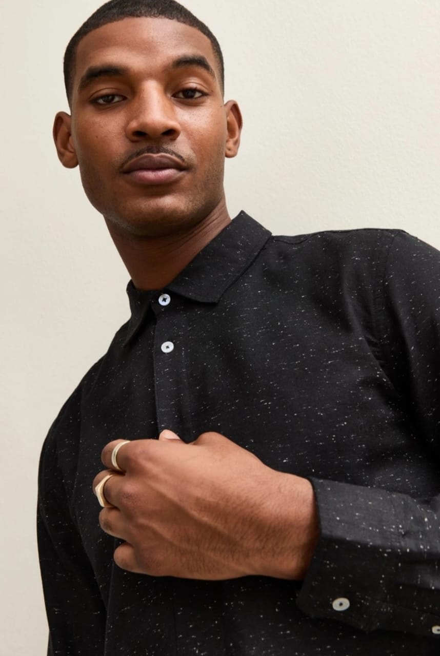 Chemise  homme New Look - Noir chiné